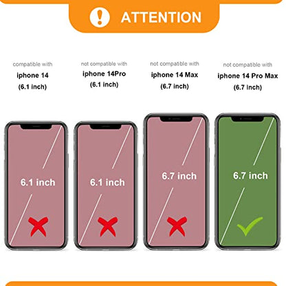 Bocasal Crossbody Wallet Case Card Holder for iPhone 14 Pro Max Dark Blue - color: Dark Blue