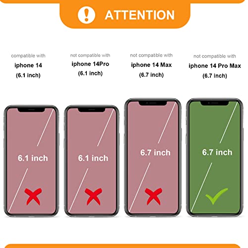 Bocasal Crossbody Wallet Case Card Holder for iPhone 14 Pro Max Grey - color: Gray