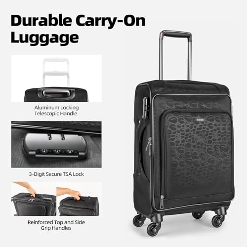 Carry on Luggage 28 Inch Softside Suitcases with Wheels, Airline Approved - size: Large