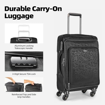 Carry on Luggage 28 Inch Softside Suitcases with Wheels, Airline Approved - size: Large