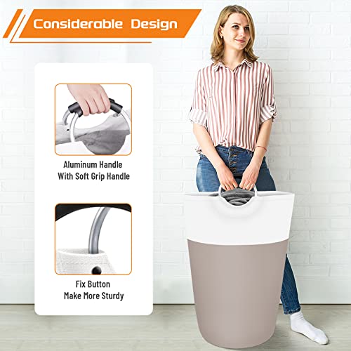 BlissTotes 115L Laundry Basket, Freestanding Collapsible Hamper, Brown - color: Brown, size: 115L