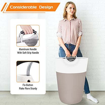 BlissTotes 115L Laundry Basket, Freestanding Collapsible Hamper, Brown - color: Brown, size: 115L
