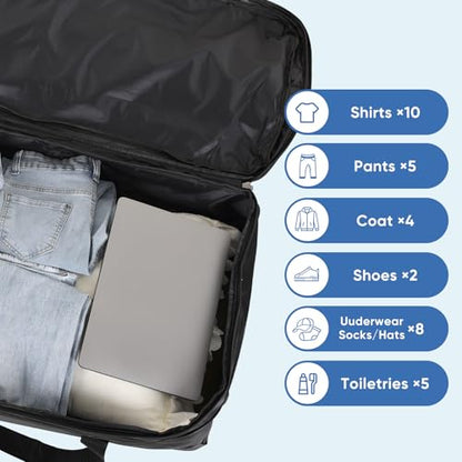32-inch Rolling Duffle Bag with Wheels and Handle - color: Grey, size: 32"