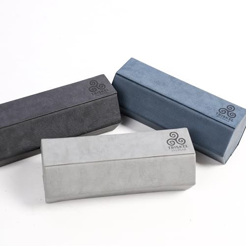 Hexagonal Double Sunglasses Case for 2 Frames – Premium PU Hard Protection with Unisex design - color: Steel Blue Gray