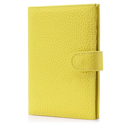 Karmiir RFID Passport Holder Travel Wallet for Women, Leather Passport Cover Wallet with Card Holders SIM Slots,Zippered Coins Pocket and Cash Slot Slim Compact Travel Wallet (Lemon Yellow) - color: Lemon Yellow