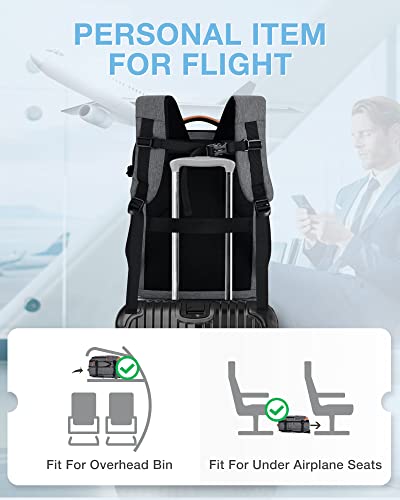 BAGSMART 37L Expandable Travel Backpack Compression Carry On Daypack - color: Green and White