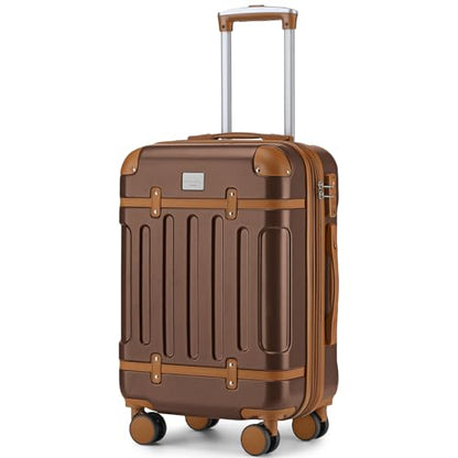 LARVENDER Expandable Carry on Luggage 22x14x9 Airline Approved, Maple - color: Maple 20inch, size: 20 Inch( Carry-on)