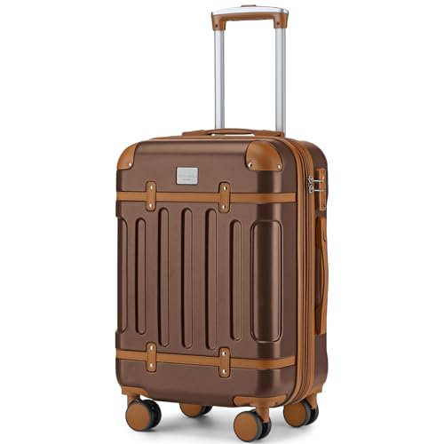 LARVENDER Expandable Carry on Luggage 22x14x9 Airline Approved, Maple - color: Maple 20inch, size: 20 Inch( Carry-on)