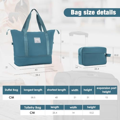 Softside Luggage Set 22/26/30", Expandable, TSA Lock, Spinner, Duffel(Green) - color: Green