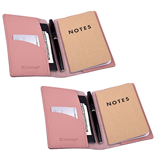 Wisdompro 2 Pack 3.5" x 5.5" Journal Cover for Field Notes Notebooks, Pink - color: Pink