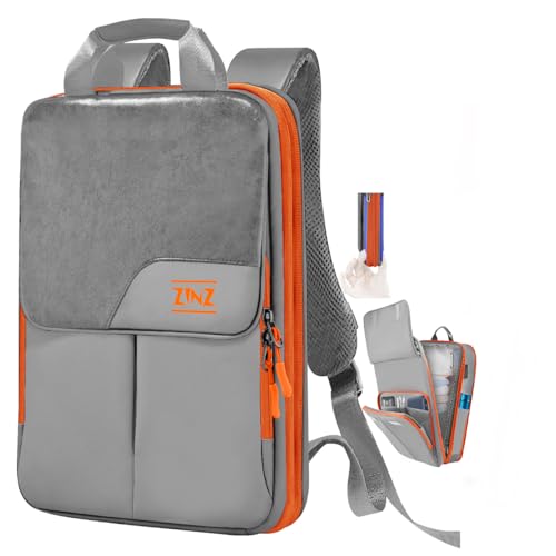 ZINZ Slim & Expandable Laptop Backpack 15.6 16 17 inch,Gray Orange - color: G01og01