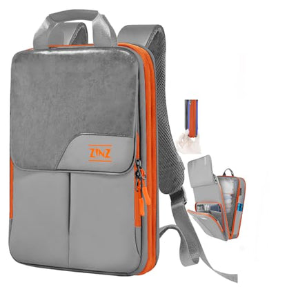 ZINZ Slim & Expandable Laptop Backpack 15.6 16 17 inch,Gray Orange - color: G01og01