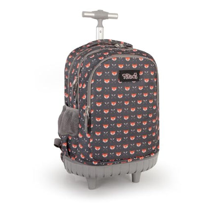 Tilami Rolling Backpack for Boys and Girls,Fox face - color: Fox Face
