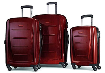 Samsonite Winfield 2 Hardside Expandable Luggage with Spinner Wheels, Burgundy, 3-Piece Set (20/24/28) - color: Burgundy, size: 3-Piece Set (Carry on/Medium/Large)