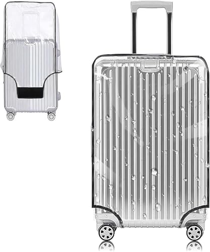 Yotako 슈트케이스 커버 프로텍터 수하물 커버 여행 가방 50.8cm(20인치), 61.4cm(24인치), 66.6cm(26인치), 71.1cm(, 80%투명 20%블랙, 지퍼 없음 - color: 80%투명 20%블랙, size: 28''(25.98''H x 19.68''L x 11.81''W)