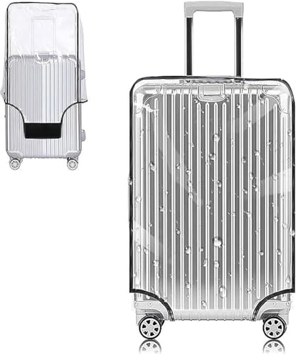 Yotako 슈트케이스 커버 프로텍터 수하물 커버 여행 가방 50.8cm(20인치), 61.4cm(24인치), 66.6cm(26인치), 71.1cm(, 80%투명 20%블랙, 지퍼 없음 - color: 80%투명 20%블랙, size: 28''(25.98''H x 19.68''L x 11.81''W)