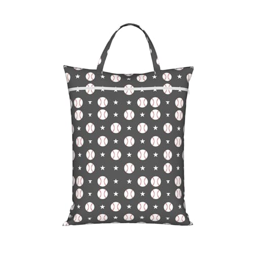 Grey Baseball Travel Laundry Bag Washable Dirty Clothes Bag for Gym - color: Grey Baseball