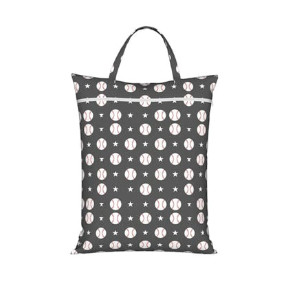 Grey Baseball Travel Laundry Bag Washable Dirty Clothes Bag for Gym - color: Grey Baseball