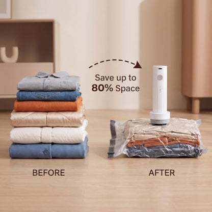 Vacuum Storage Bags for Travel & Clothes with Cordless Pump, 18 Combo - size: 18 Combo