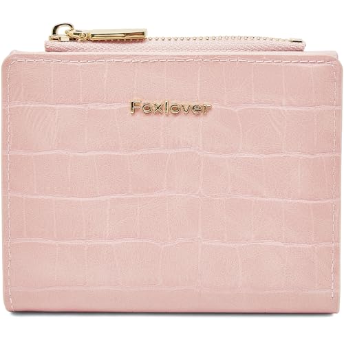 FOXLOVER Small Wallet for Women RFID Blocking Bifold Slim Credit Card Case - color: 04-pink