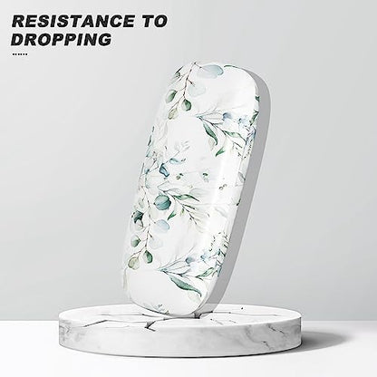 Eyeglasses Case, Hard Shell Protective Case for Glasses, Unisex for Women Men - color: Eucalyptus Leaves