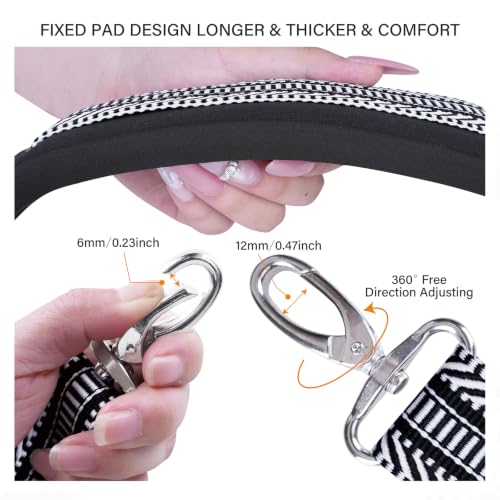 59 Inch Shoulder Strap for Bag with Thick Fixed Shoulder Pad,Stripe - color: Black White Stripes, size: 59 inch