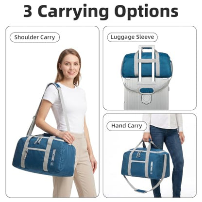 Foldable Travel Bag 85L, Extra Large Duffel for Camping & Trips - color: Navy Blue, size: 85L