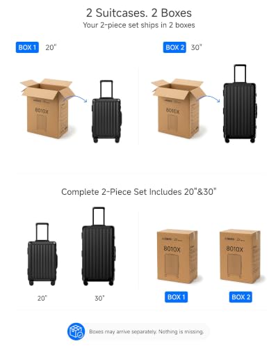 LUGGEX 2-Piece Zipperless Luggage Set, 20/26 Inch, Charcoal Metallic - color: Charcoal Metallic, size: 2 Piece Set (20/26)