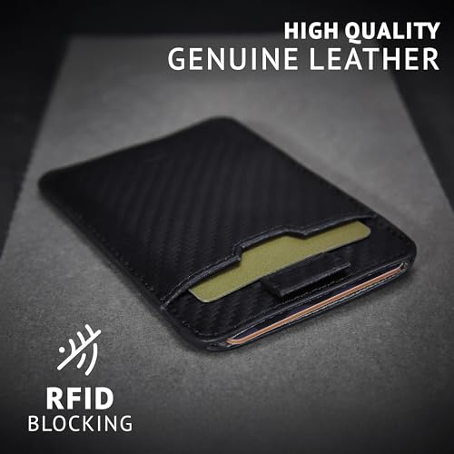 Vaultskin CHELSEA Slim Leather Card Wallet for Men, RFID (Carbon) - color: Carbon Black