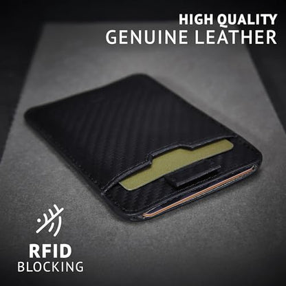 Vaultskin CHELSEA Slim Leather Card Wallet for Men, RFID (Carbon) - color: Carbon Black