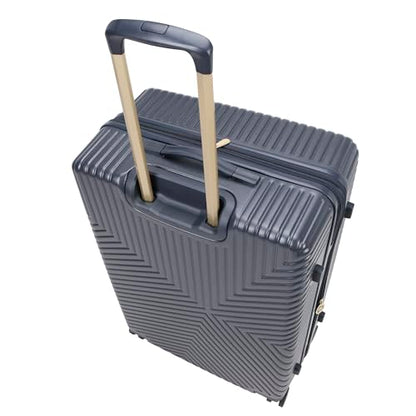 Jessica Simpson Abilene 2-Piece Set (20" & 28") Expandable 8-Wheel Spinner Large Checked Luggage Suitcase, Blue Nights - color: Blue Nights, size: 2-Piece Set