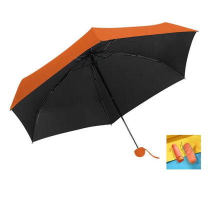 Mini Travel Umbrella with Umbrella Case - color: Orange