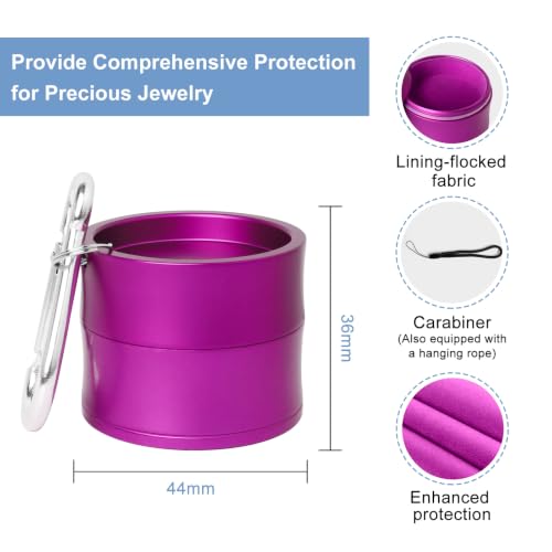 Mini Travel Ring Holder Keychain, Portable Jewelry Holder Keychain - color: 1-Tier Purple