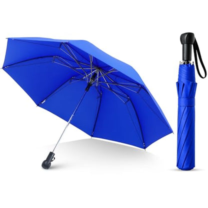 Collapsible Windproof Umbrella Travel - 42inch Auto Open & Manual Close - color: 04.Blue