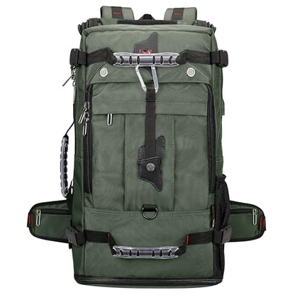 WITZMAN Travel Backpack for Men Duffle Luggage Bag with USB Charging Port - color: Army Green