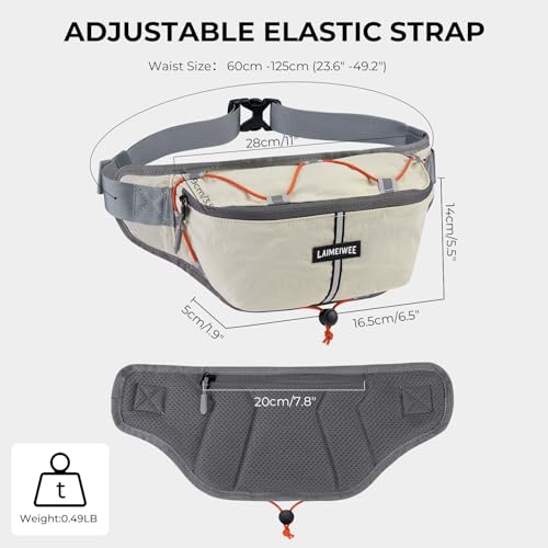 2LFanny Pack for Women Men, Anti‑theft Waist Bag with RFID Blocking - color: Off-white