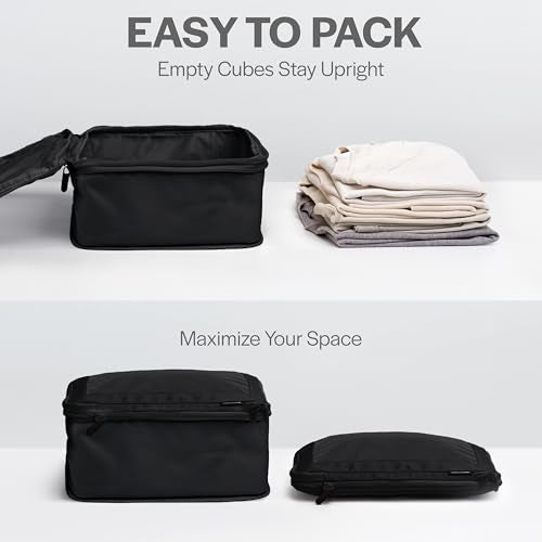 Aerotrunk Compression Packing Cubes for Travel, 2-Pack, Black - color: Black, size: 2-Pack