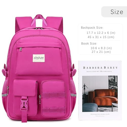 abshoo School Backpack for Girls Teen Elementary Middle High School Bookbag - color: Hot Pink
