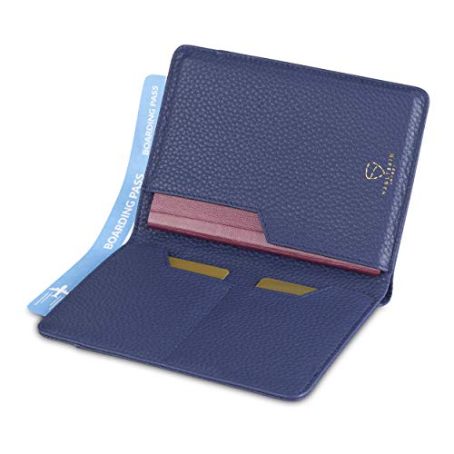 Vaultskin KENSINGTON Passport Holder for Travel, RFID Wallet (Matt Blue) - color: Matt Blue