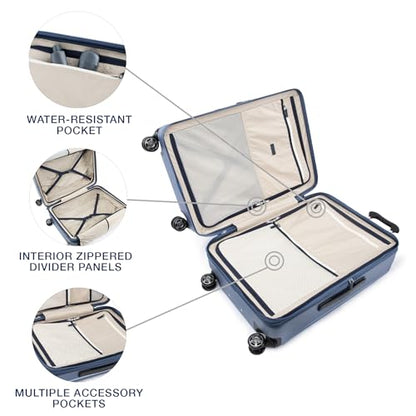 Travelpro Platinum Elite Hardside Checked Luggage, Dark Sky, 25-Inch - color: Dark Sky Blue, size: Checked- Medium 25-Inch