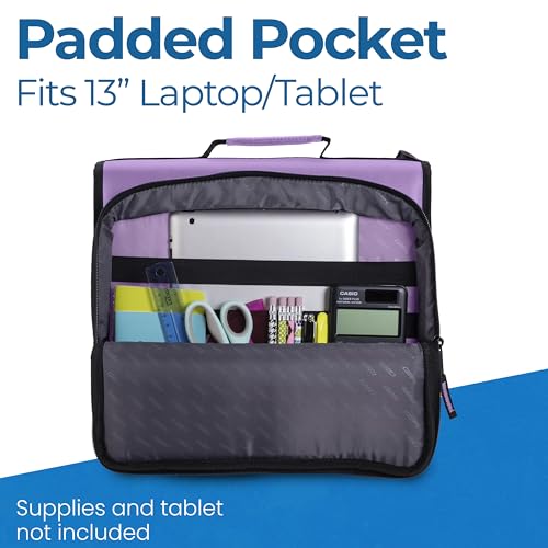 Case-it School Zipper Binder | 2-Inch O-Rings | 350-Sheet | LT-007 Lavender - color: Lavender Lt-007, size: 1 Pack