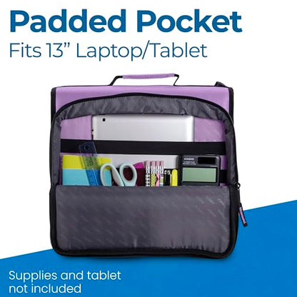 Case-it School Zipper Binder | 2-Inch O-Rings | 350-Sheet | LT-007 Lavender - color: Lavender Lt-007, size: 1 Pack