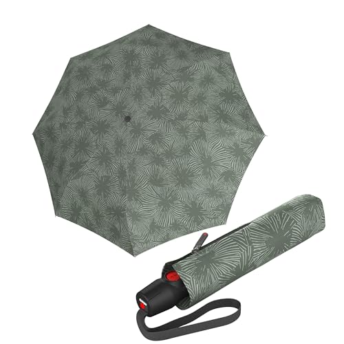 Knirps T.200 Duomatic Compact Rain Umbrella in Doodle Agave – Wind Tunnel Tested to 93 mph, Aluminum Steel Fiberglass Frame, 38in Canopy, OEKO-TEX, High-Performance Automatic Travel Umbrellas - color: Doodle Agave