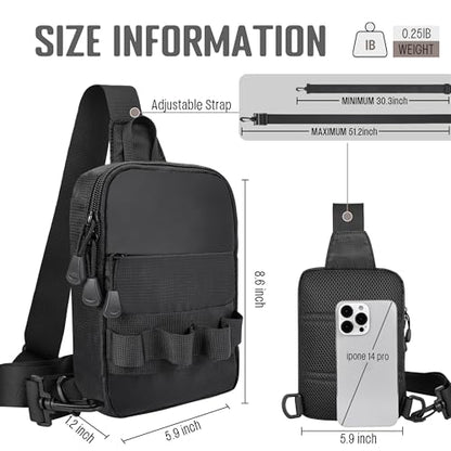 DEYACE Mini Mens Sling Bag, Small Cross Body Bag for Hiking Travel Work