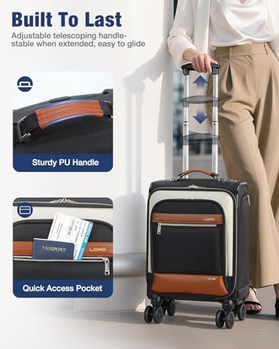 16 inch Underseat Carry On Luggage with Wheels Brown - color: Brown