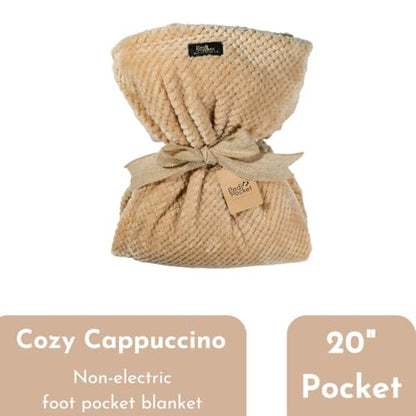 PediPocket Original Patented 50"x70" Cozy Cappuccino Plush Fleece Blanket - color: Cozy Cappuccino