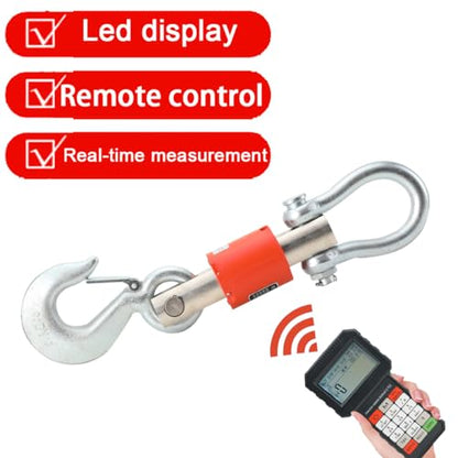 10000kg /22000lbs Crane Scale 10 Ton Digital Hanging Scale Electronic Wireless Industrial Heavy Duty Crane Scale with Hook Remote Control