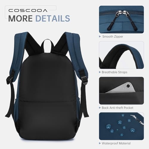 40x30x15cm Personal Item Travel Backpack,16x12x6inch Carry On Bag - color: Blue