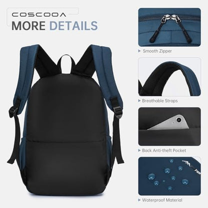 40x30x15cm Personal Item Travel Backpack,16x12x6inch Carry On Bag - color: Blue