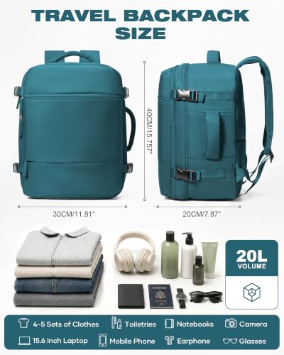 suradar Travel Backpack for Women Men Carry on Backpack - color: A2-peacock Blue